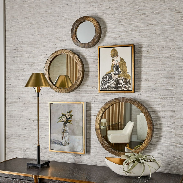 Edith w/ Striped Dress, Sitting, 1915 Framed Canvas - 13 Hub Lane   |  Small Wall Art