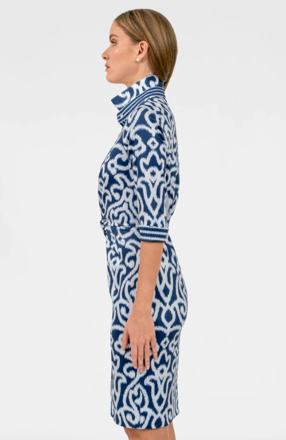 Twist & Shout Mini Dress, Navy Arabesque