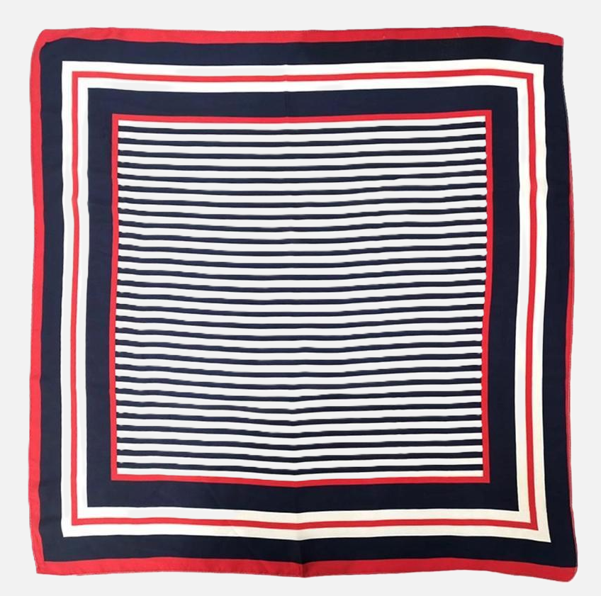 Classic Striped Border Bandana Scarf