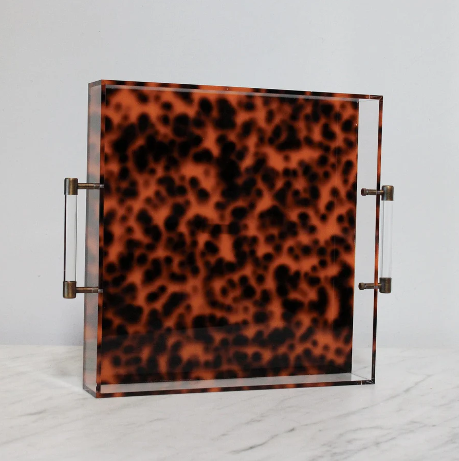 Tortoise Lucite Tray - Thumbnail 3