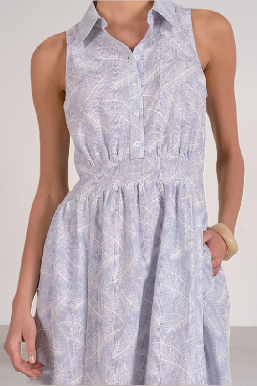 Collared Maxi Cdress, Blue Stripe - 13 Hub Lane   |  