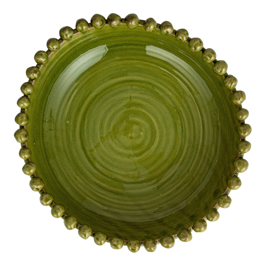 Decorative Handmade Terra-Cotta Bowl w/ Hobnail Edge - 13 Hub Lane   |  Terra-Cotta Bowls