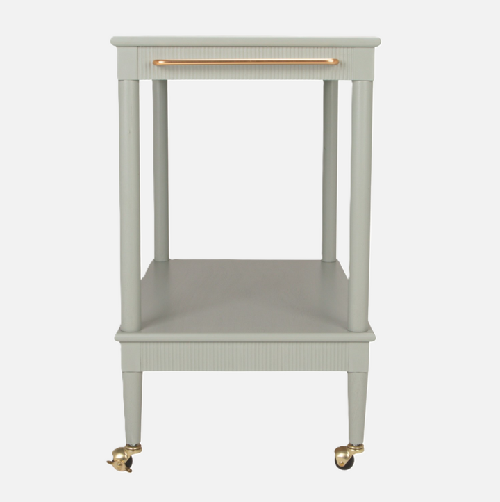 2-Tier Bar Cart w/ Gold Finish, Casters & Fluted Edge - 13 Hub Lane   |  