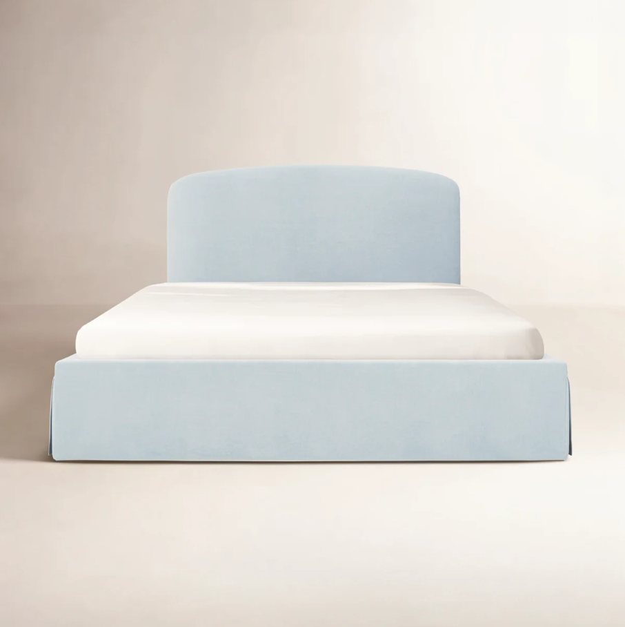 Joan Queen Storage Bed, Light Blue