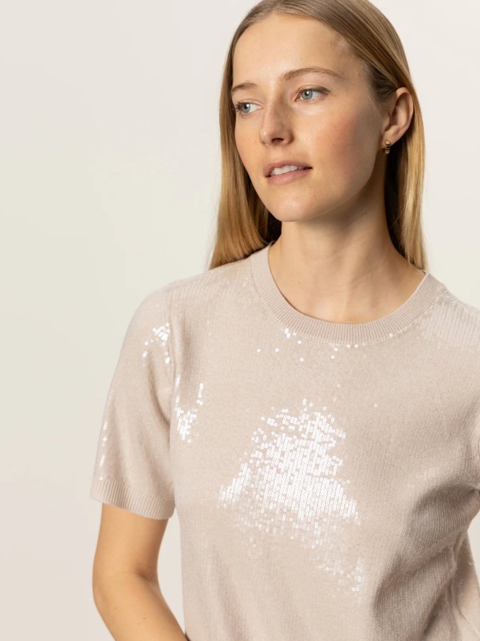 Sparkle Sequin Sweater, Mother of Pearl - 13 Hub Lane   |  Crewneck Sweaters