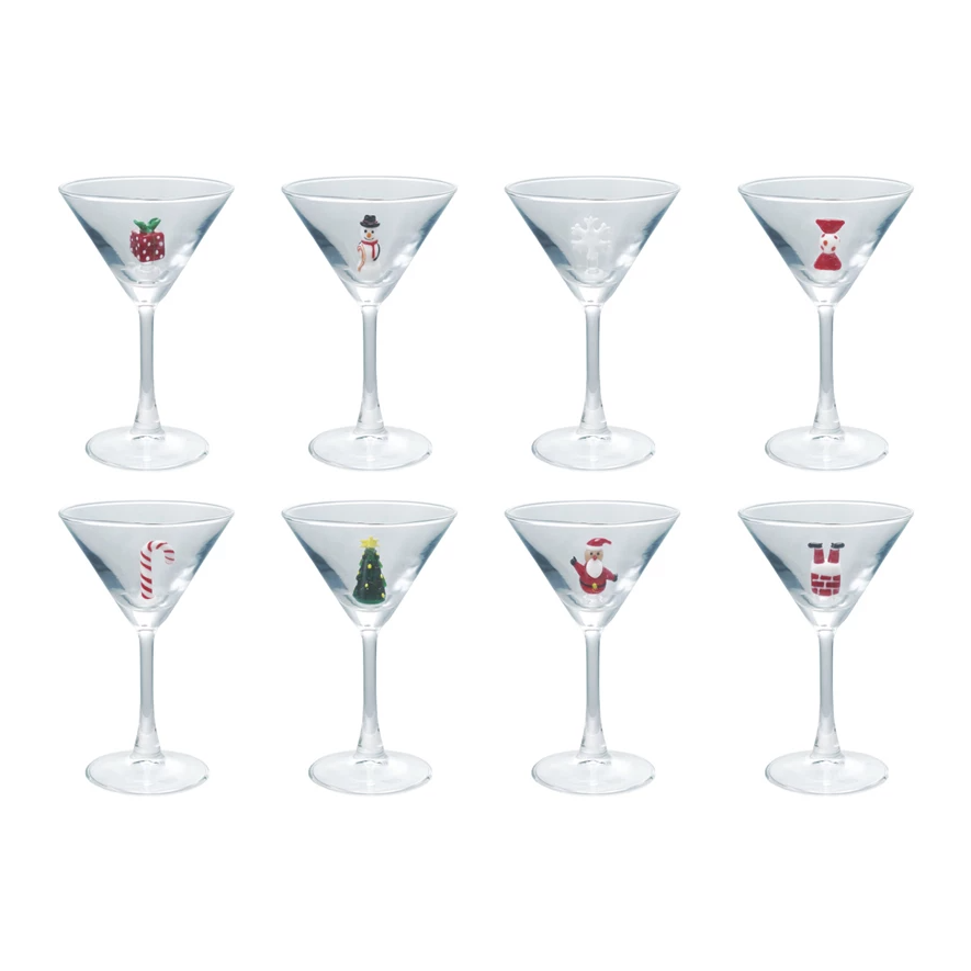 4oz. Holiday Figure Martini Glass - 13 Hub Lane   |  