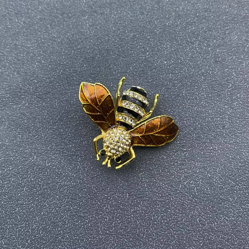 Rhinestone & Enamel Bee Brooch - 13 Hub Lane   |  