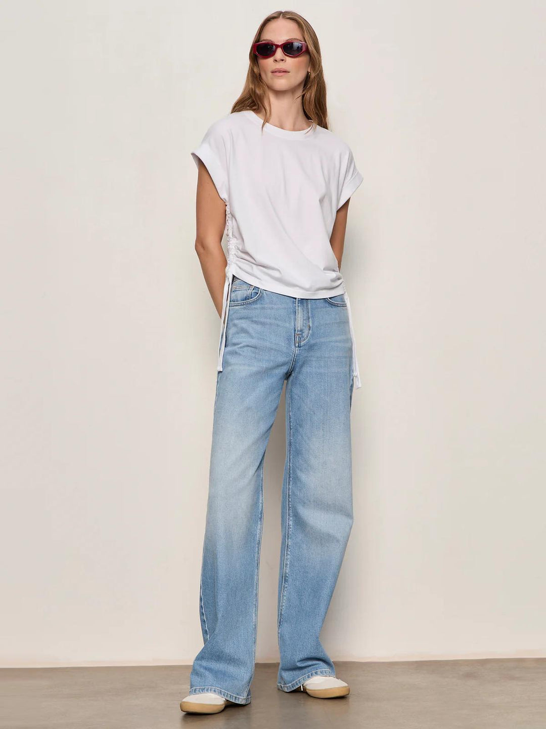 All Day Ruched Tee, White