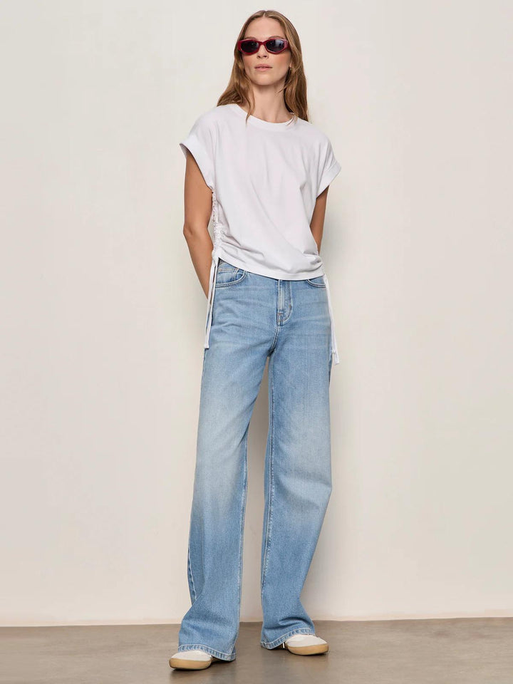 All Day Ruched Tee, White