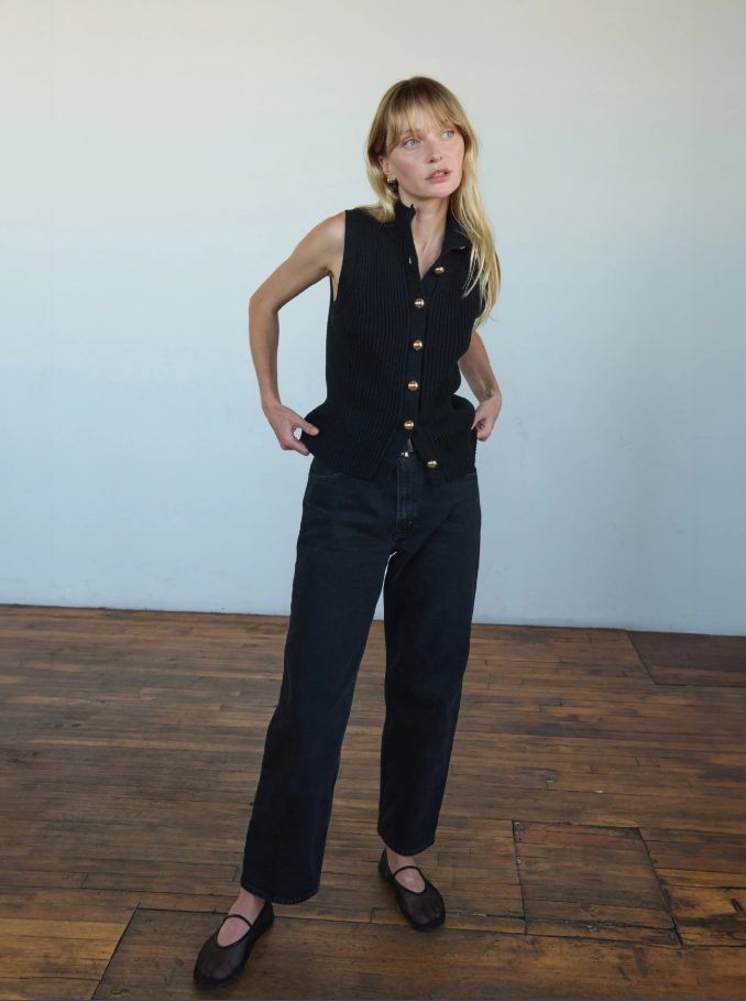 Nation LTD Ira Sweater Vest, Jet Black - 13 Hub Lane   |  Sweater Vests