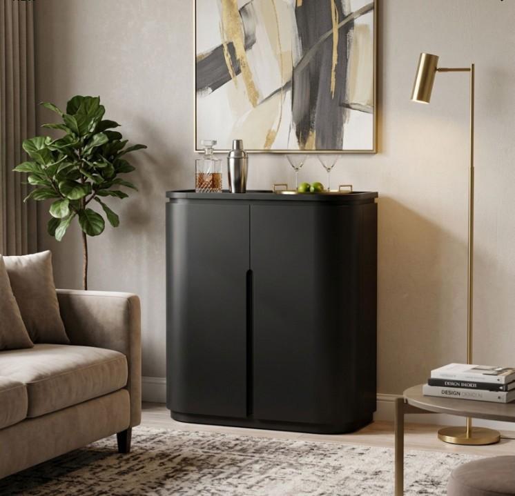 Modern Bar Cabinet, Black