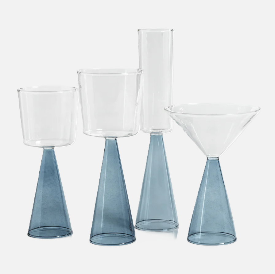 Veneto Glassware, Blue - 13 Hub Lane   |  Martini Glasses