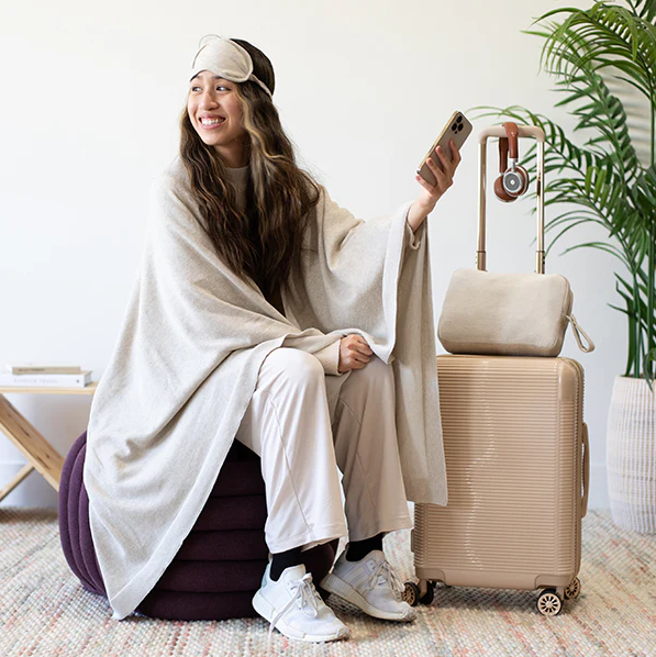 Pink Lemonade Travel Blanket and Eye Mask