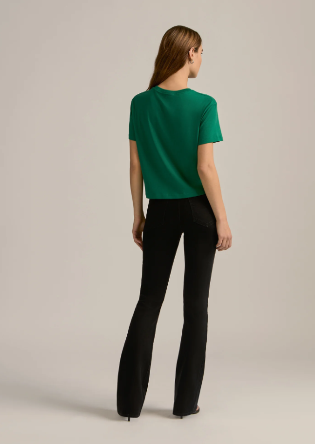 Favorite Daughter Cropped Collegiate Tee, Emerald & White - 13 Hub Lane   |  Cropped Tees