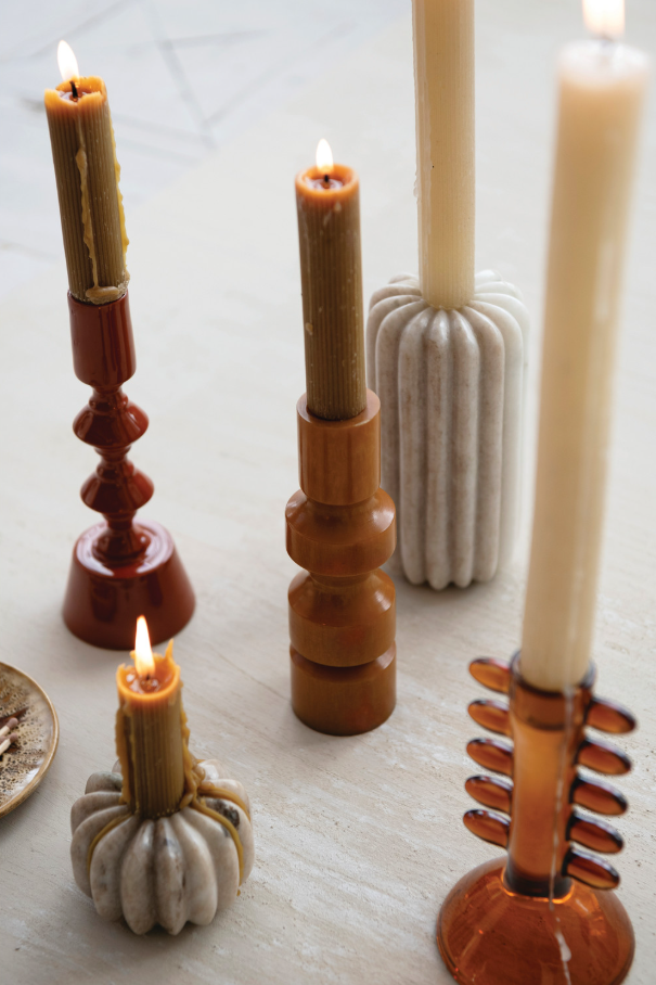 Glass Sculptural Taper Holder