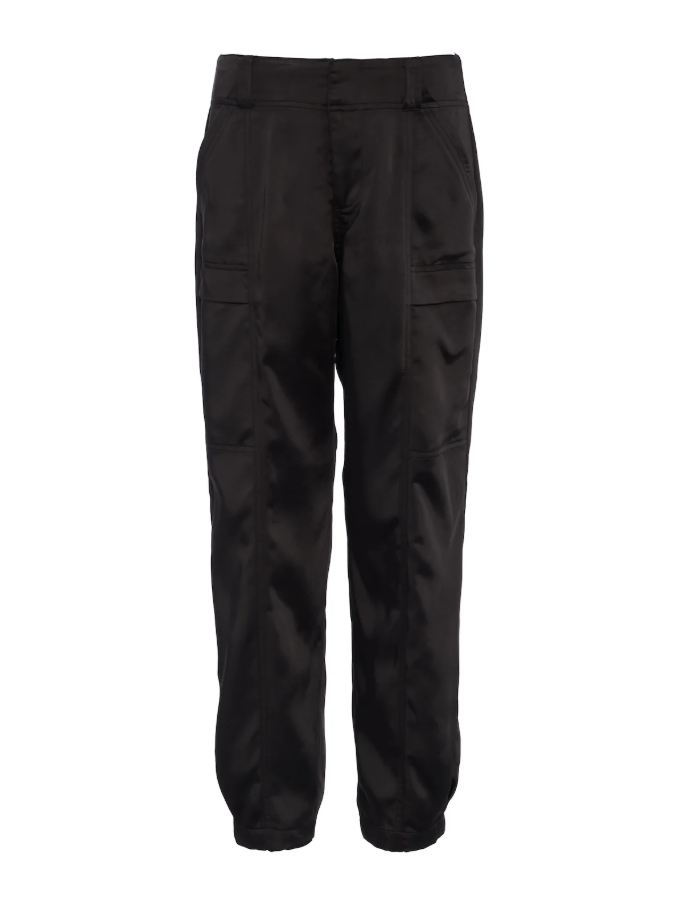 Sphere Satin Pants, Black