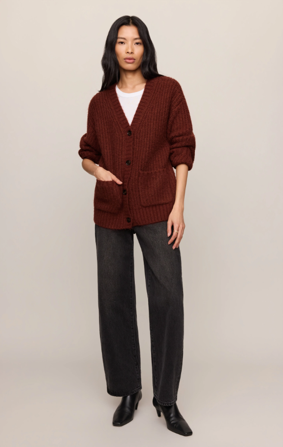 Whitmore Oversized Cardigan, Velvet Rouge