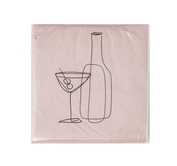 Line Art Cocktail Napkins