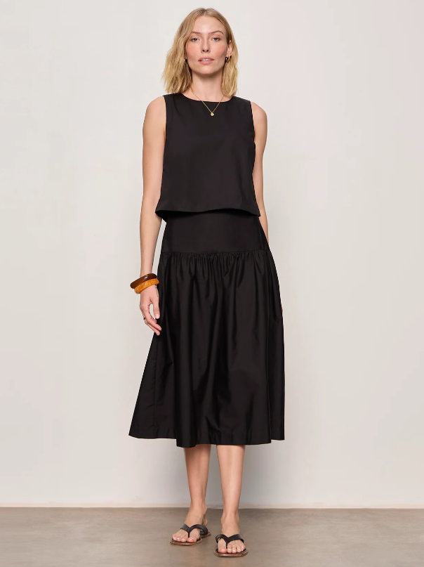 Matter of Time Poplin Skirt, Black