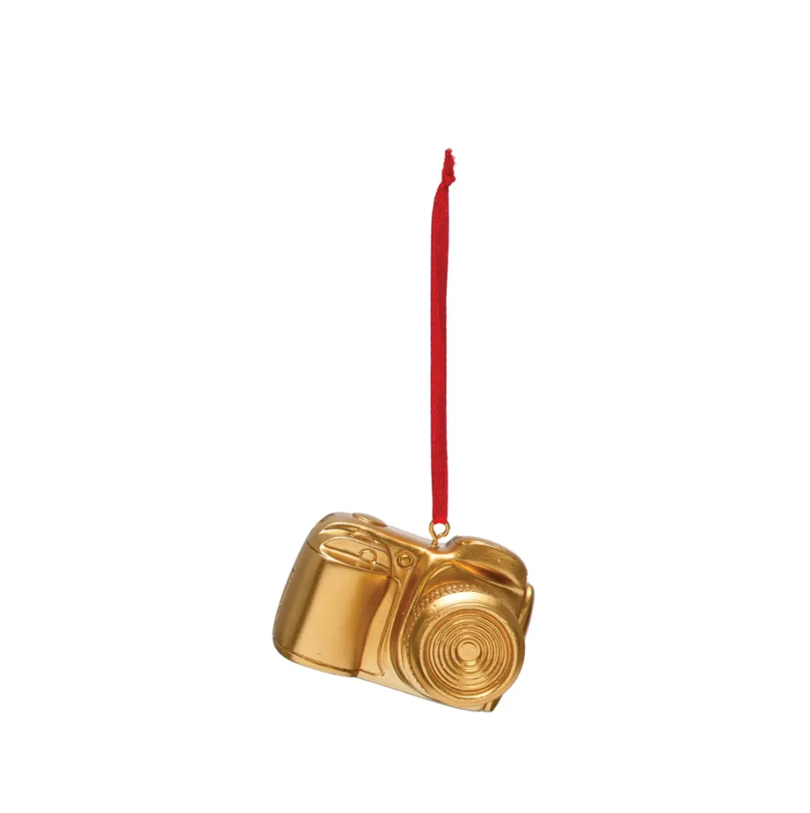 Gold Camera Ornament