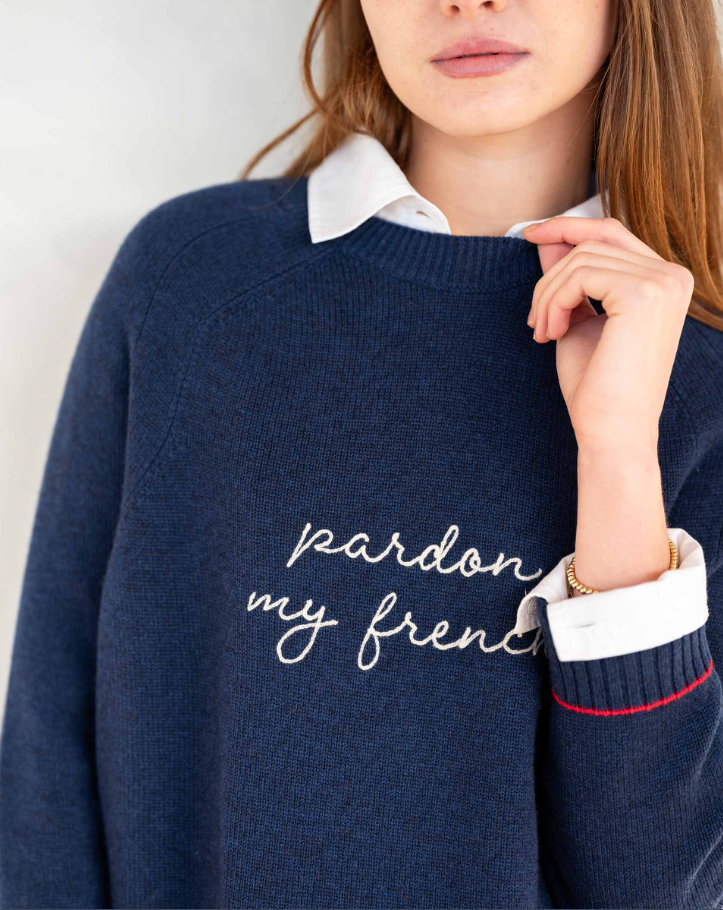 Banff Cashmere Blend Crew, Oxford Blue - 13 Hub Lane   |  Crewneck Sweaters