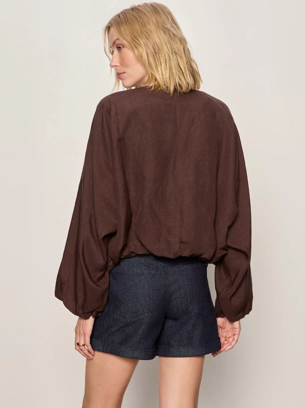 Linen Bubble Jacket, Rich Soil