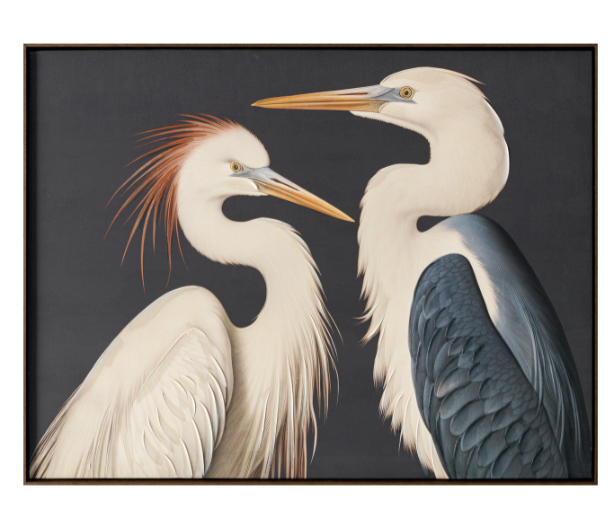 Two Cranes Framed Painting - 13 Hub Lane   |  Canvas Art