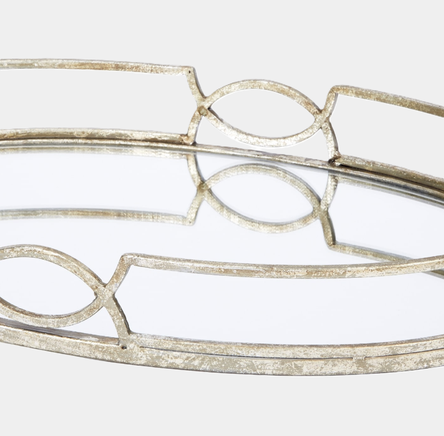 Madeline Oval Mirrored Tray - 13 Hub Lane   |  