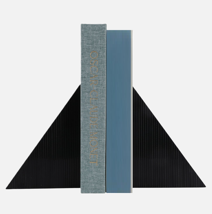 Triangular Resin Bookends, Black