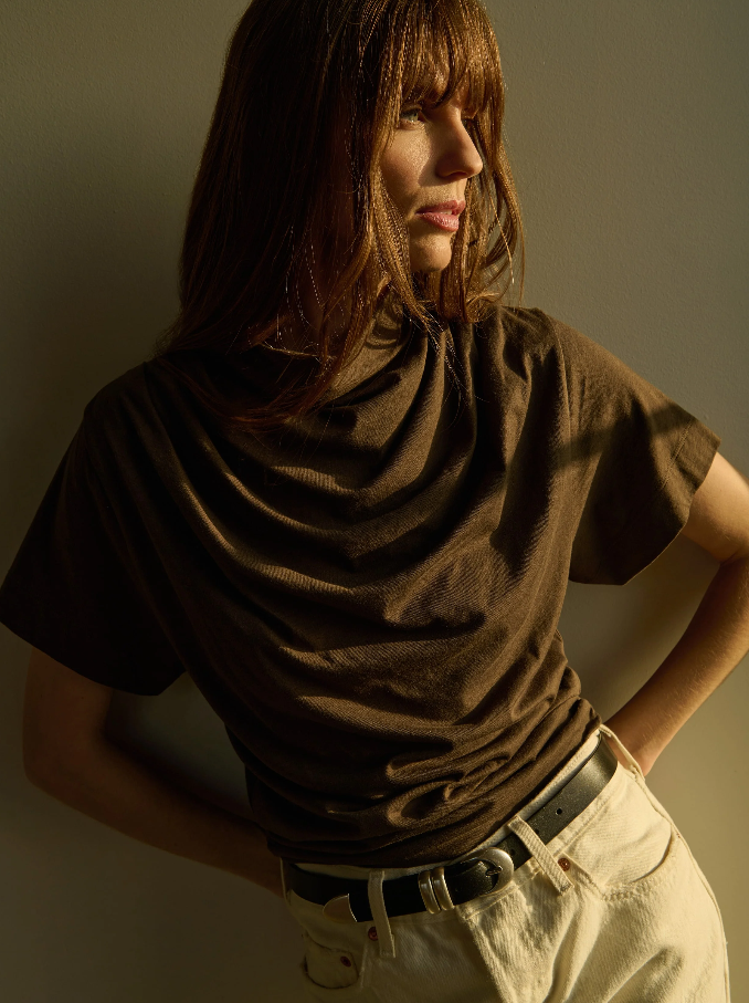 Nation LTD Daryl Cowlneck Tee, Espresso - 13 Hub Lane   |  Cowl Neck Tees