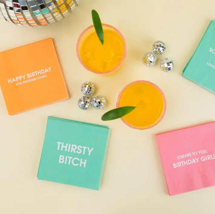 Sorry I Called You Old - Cocktail Napkins - 13 Hub Lane   |  Funny Cocktail Napkins