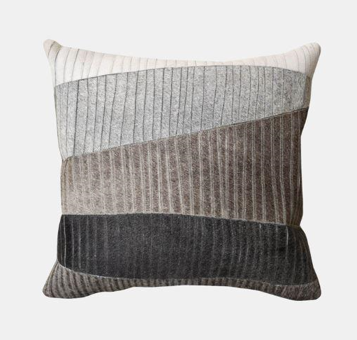 Leather Decorative Pillow, Grey - 13 Hub Lane   |  