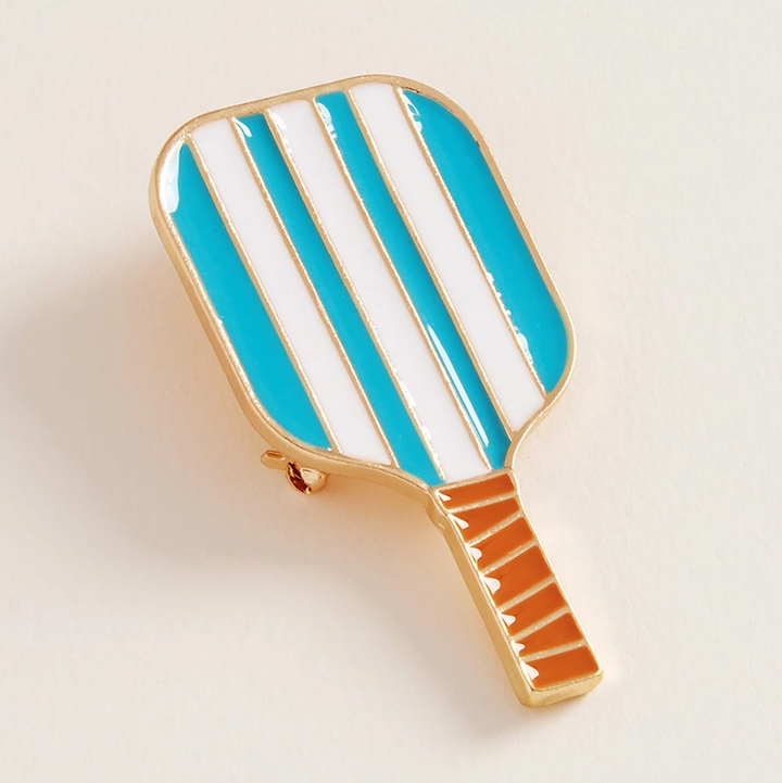 Enamel Pickleball Paddle Brooch - 13 Hub Lane   |  