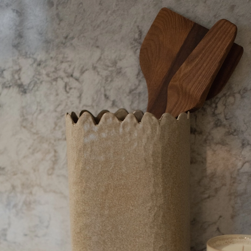 Flowery Vase, Beige - 13 Hub Lane   |  Ceramic Vases