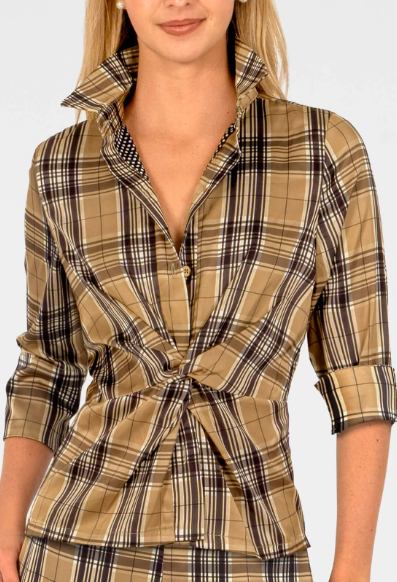 Twist & Shout Top - Belgravia Plaid