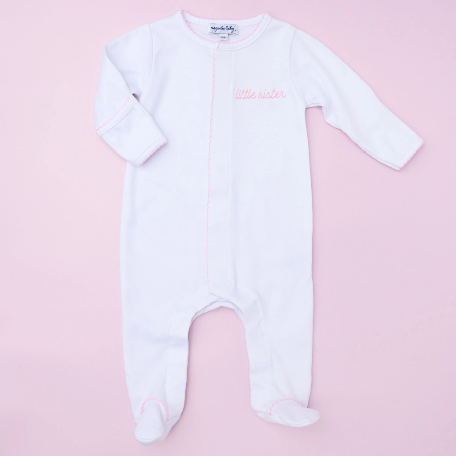 Little Sister Embroidered Footie - 13 Hub Lane   |  