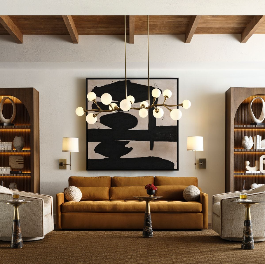 Meandering 14-Light Pendant, Brass - 13 Hub Lane   |  Pendants