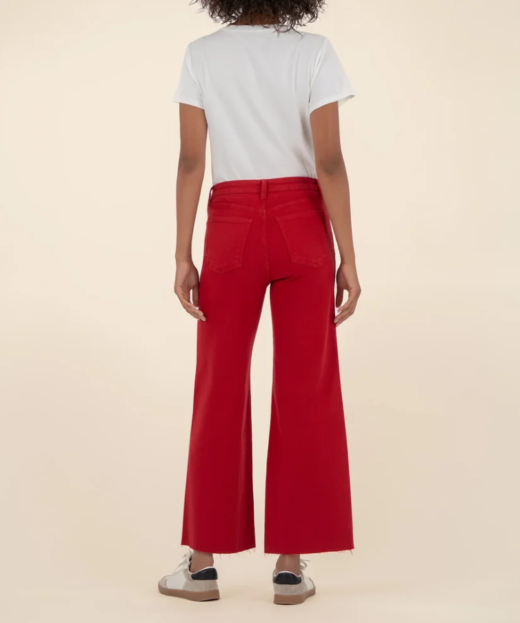 Kut From the Kloth Meg High Rise Wide Leg, Ruby Red