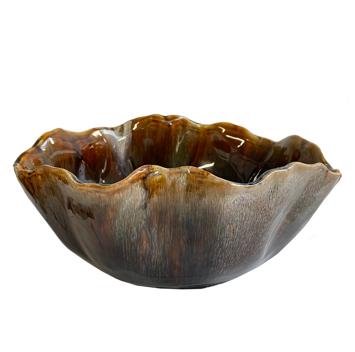 Brown Ceramic Organic Bowl