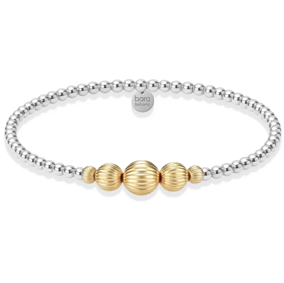 bara boheme victoria gold filled beaded bracelet - 2tone ss - 13 Hub Lane   |  