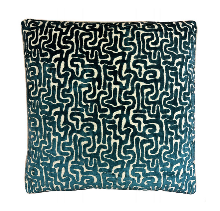 Trotter Teal Velvet Pillow