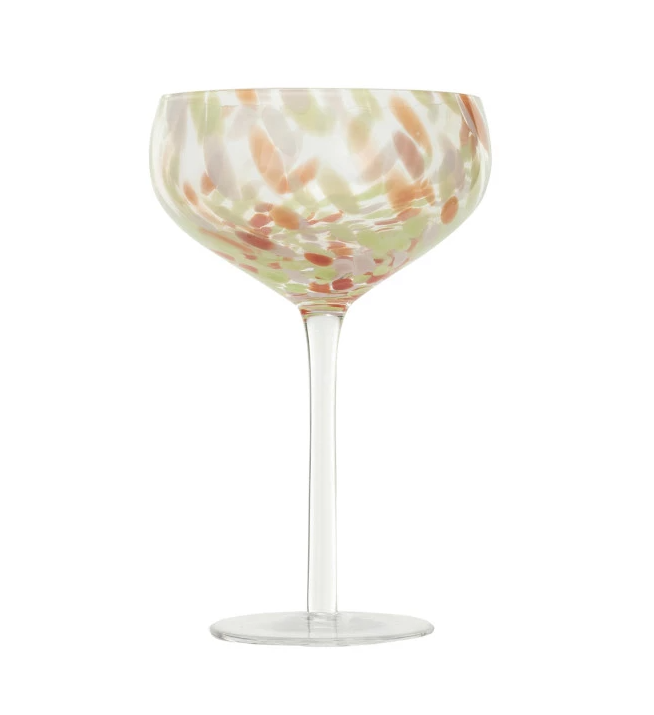 Blown Stemmed Confetti Champagne/Coupe Glass