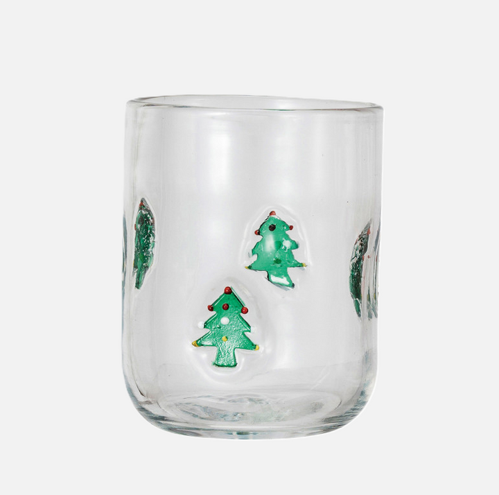 Drinking Glass w/ Embedded Holiday Icon