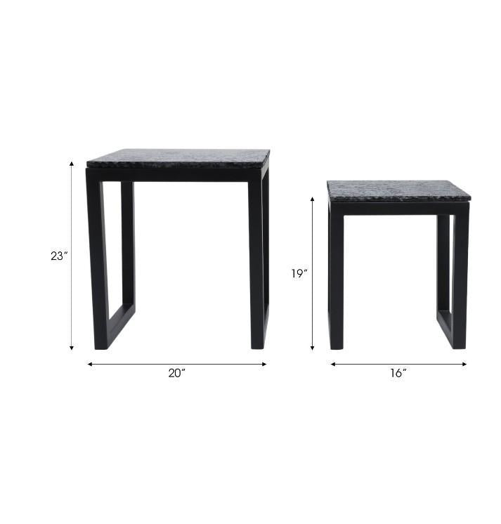 Collier Marble Nesting Tables, Black