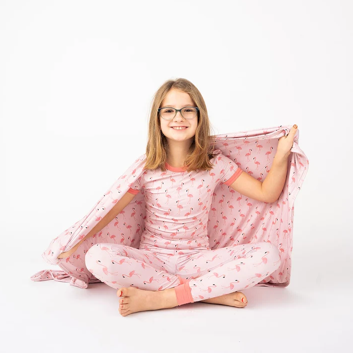 Fancy Flamingos Luxury Bamboo Blanket