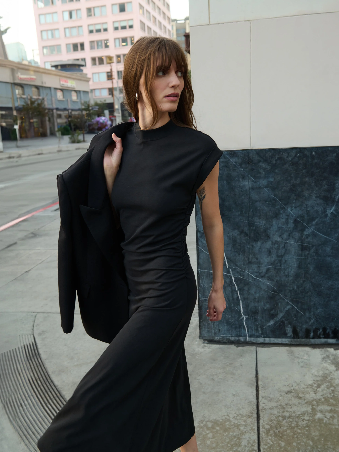 Nation LTD Neva Dress, Jet Black - 13 Hub Lane   |  Midi Dresses