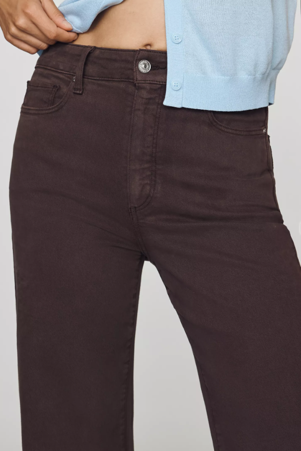 Paige Anessa Wide Leg Jean, Rich Chocolate