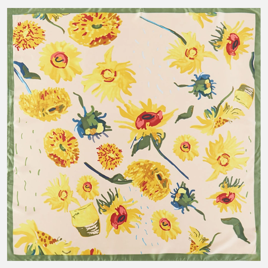 Sunflower Print Bandana Scarf