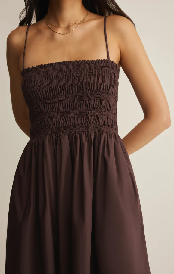 Cornelia Poplin Maxi, Chocolate Cherry