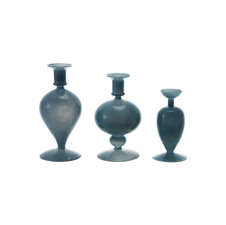 Blown Glass Vase, Opaque Blue - 13 Hub Lane   |  